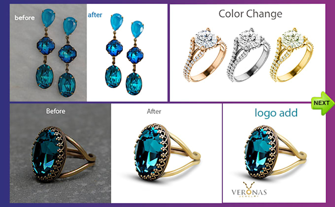edit, clean and enhance gold , diamond luxury jewelry images