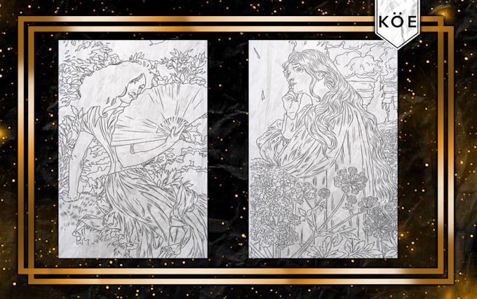 make ink line arts for coloring books pages KDP