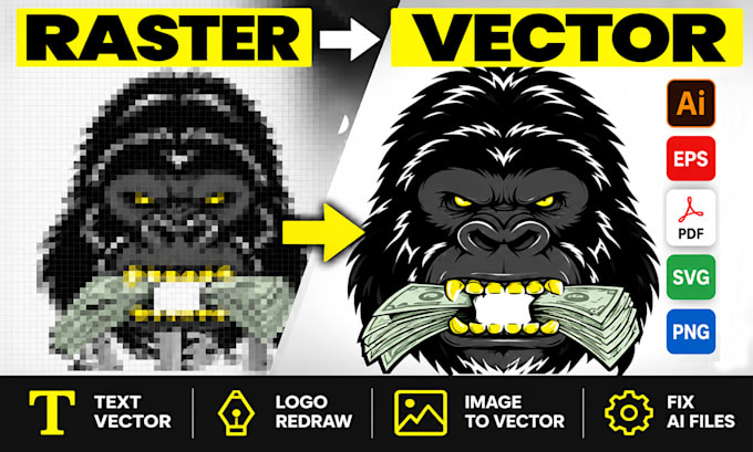 fix ai image, redraw ai image, and convert image to vector