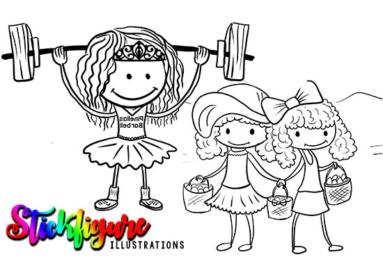 draw cute stick figure illustrations
