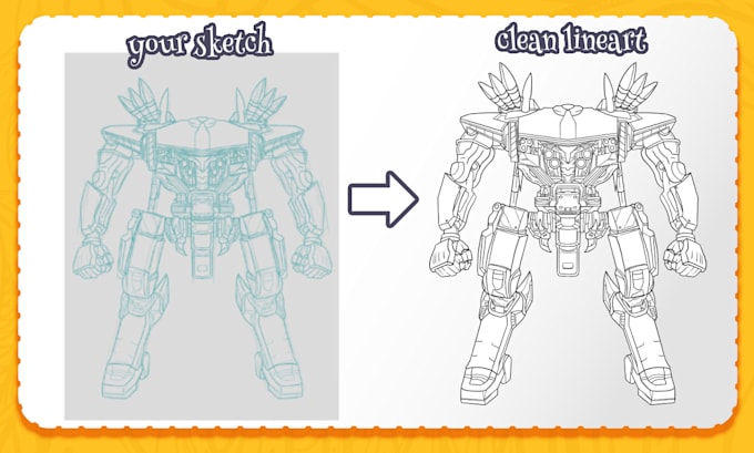 Turn your sketches into clean digital lineart by Kendayams | Fiverr