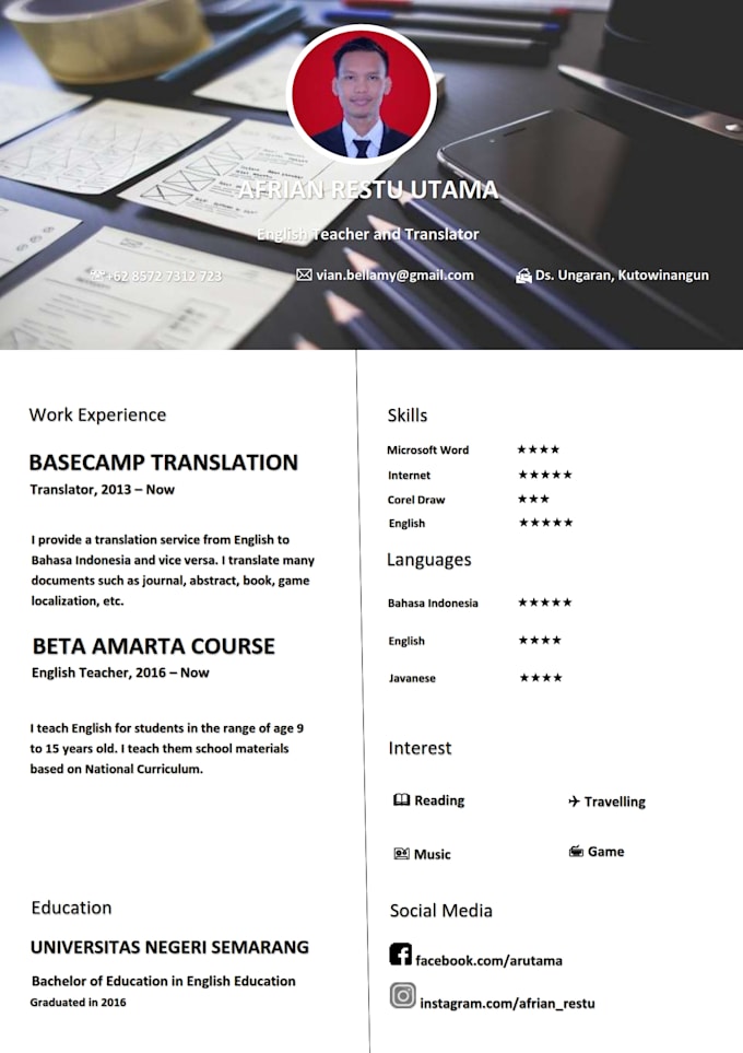 Provide A Cv And Resume Design For You By Humanweirdo