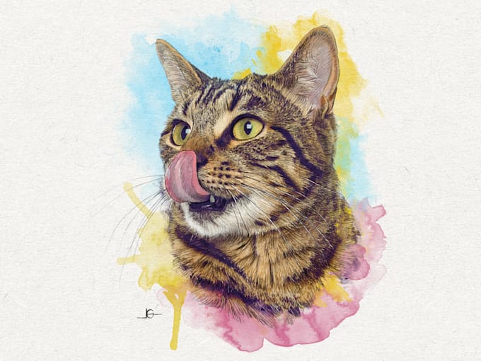 do a custom pet portrait, dog portrait, cat portrait