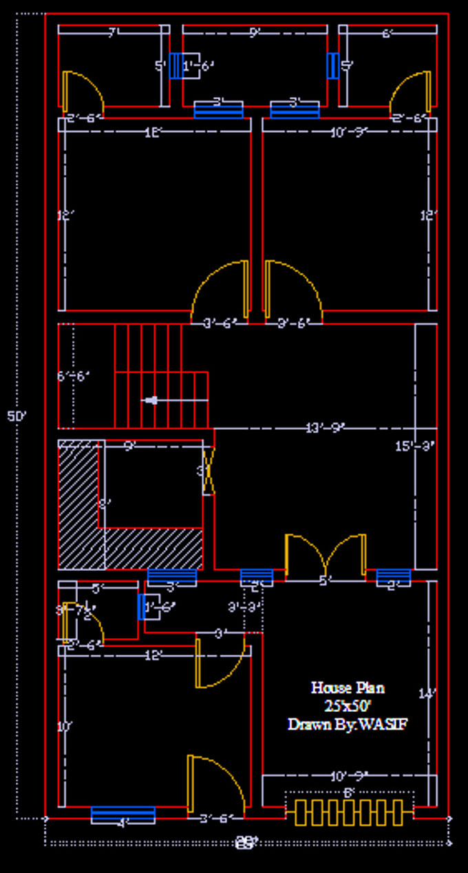 Design a beautiful 2d house design on autocad by Wasif97 | Fiverr