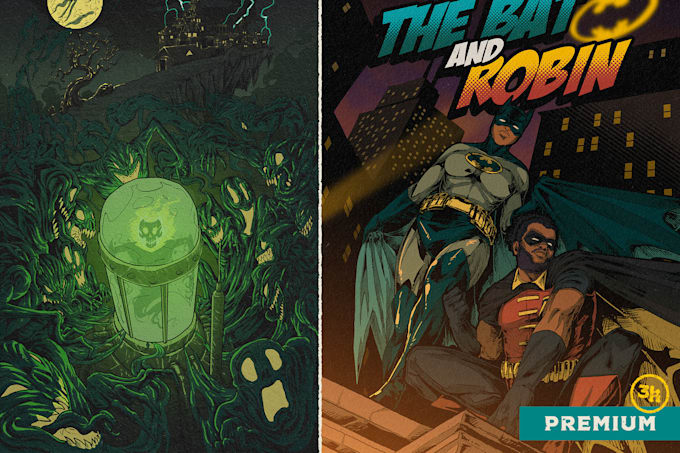 make illustration in american comic style