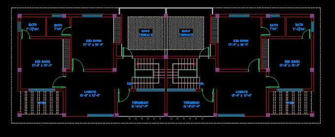 design house plan or 2d floor plan in autocad