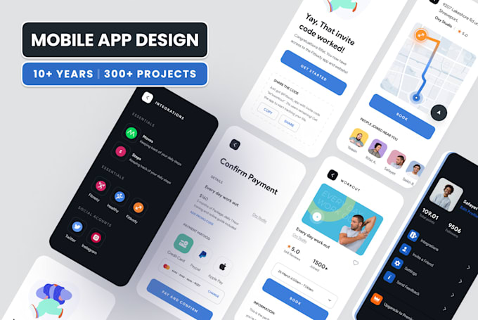 do professional mobile app UI design with figma