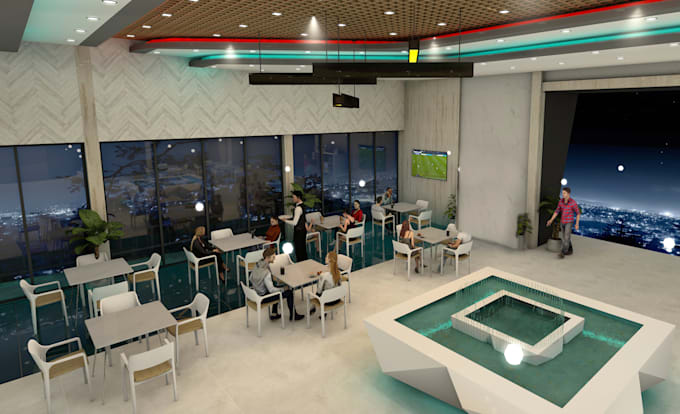 do 3d interior for your commercial store, shop, retail
