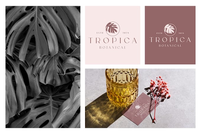 design minimalist hand drawn botanical logo branding