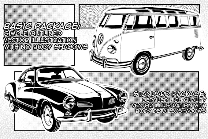 draw a basic vector illustration of your car