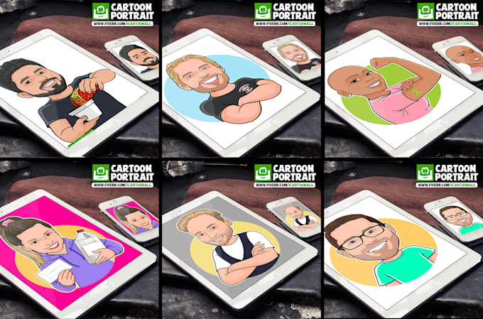 draw funny cartoon character, caricature, logo, portrait