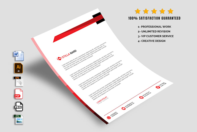 design professional letterhead with editable word format