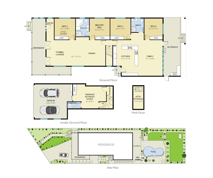 redraw floor plan for real estate agents, etc