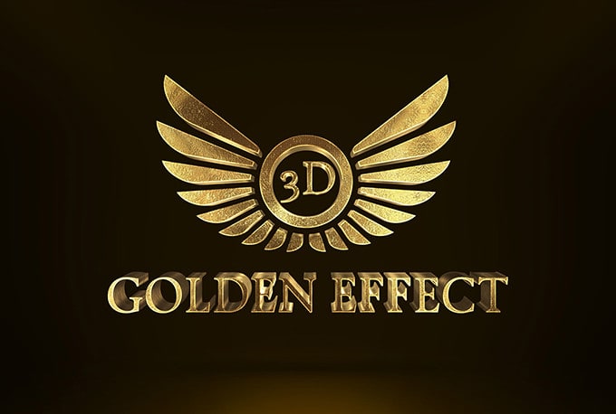 replicate or design logo into 3d metallic gold effect