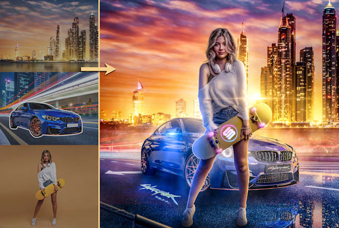 do photo manipulation and blend images in adobe photoshop