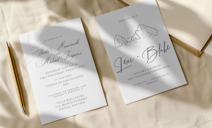 create minimalist wedding invitations and stationery