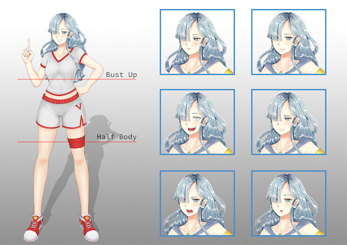 draw a visual novel anime character
