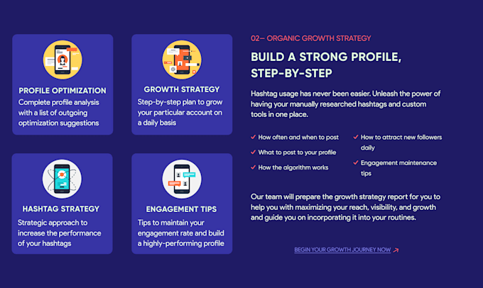 build a growth strategy and research hashtags to grow instagram organically