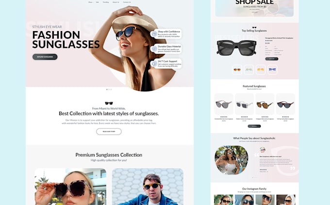design UI UX website landing page template in PSD, xd or figma