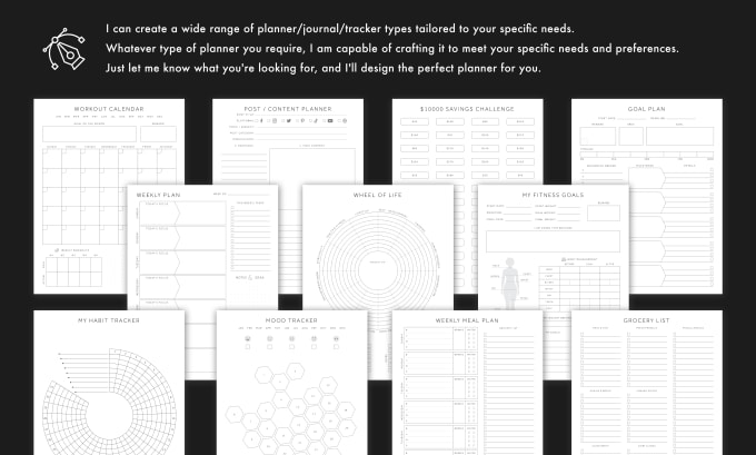 Fill In Blank Calendar Goal Habit Tracker Planner Journal Square