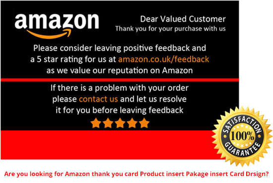 Design amazon thank you card by Graphics_lab1 | Fiverr