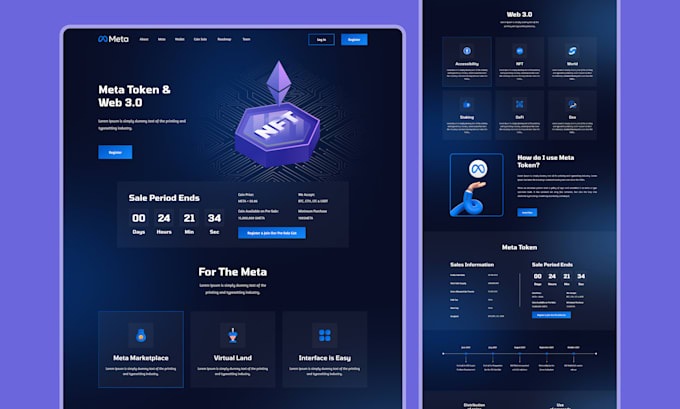 design creative and unique landing page UI UX