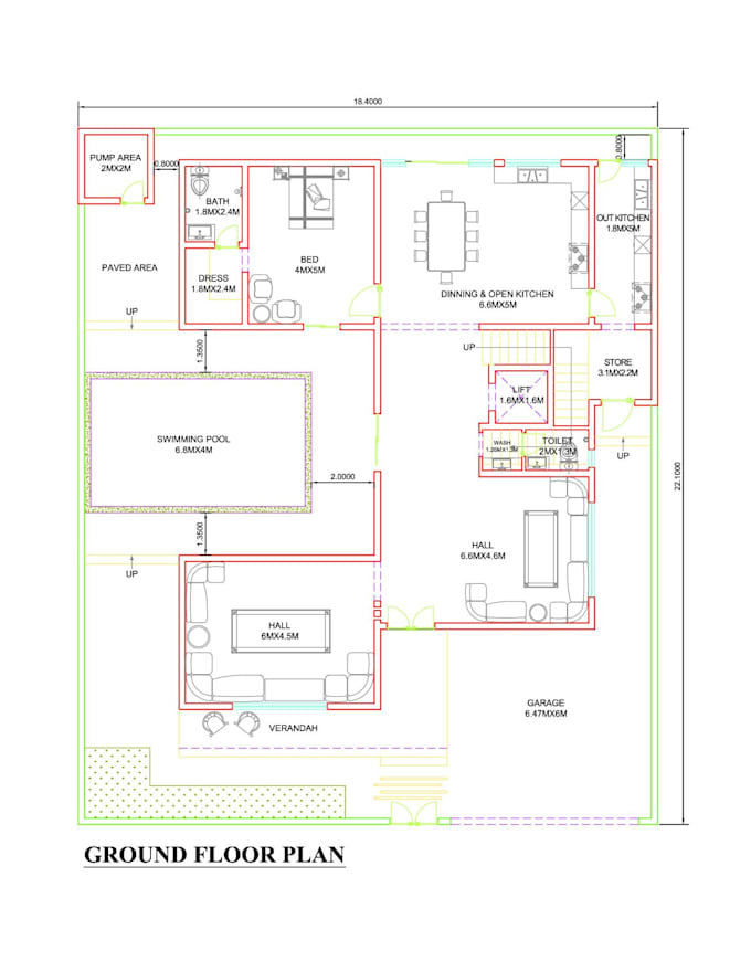 create autocad 2d floor plan and full architectural drawings