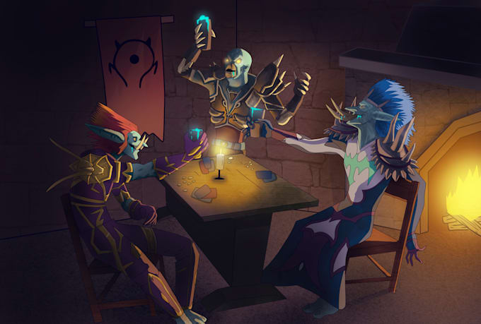 draw your fantasy dungeons and dragons, warcraft, character
