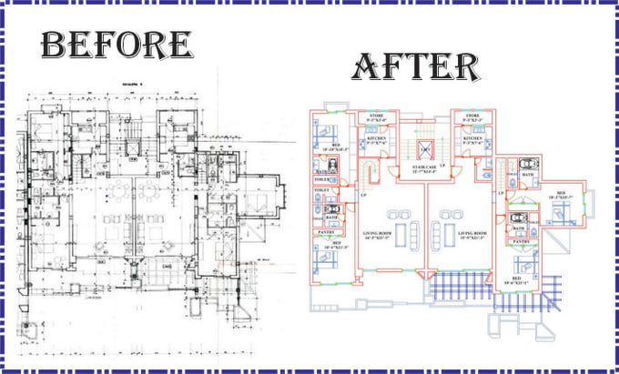 draw pdf to cad or dwg and redraw floor plan in autocad