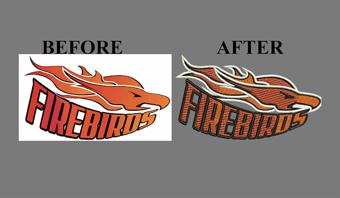digitize logo into embroidery digitizing in dst pes and ofm in 1 hour
