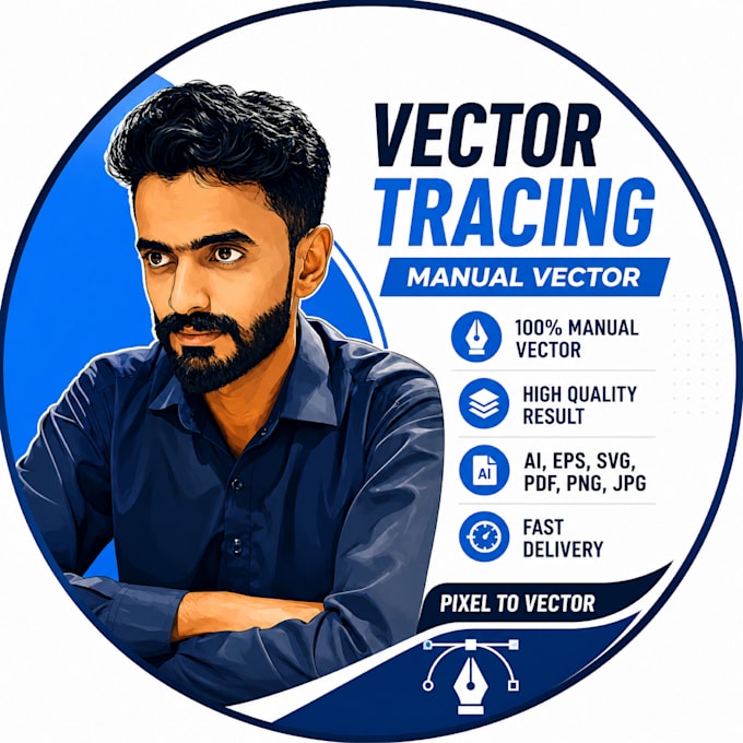manual vector tracing, vector logo, redo, raster to vector