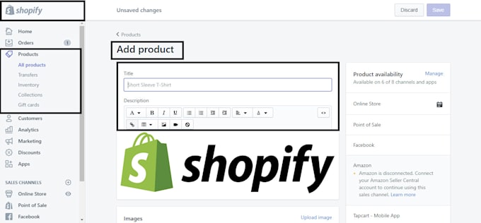 do your shopify product upload with descriptions and images
