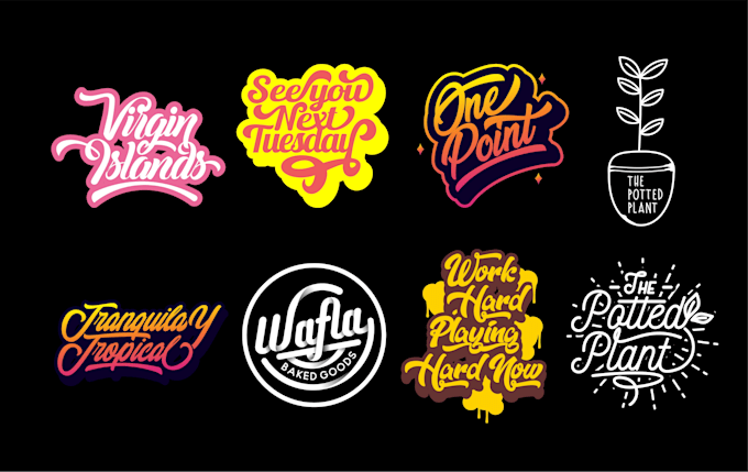 make unique custom hand drawn typography logo for your brand or business