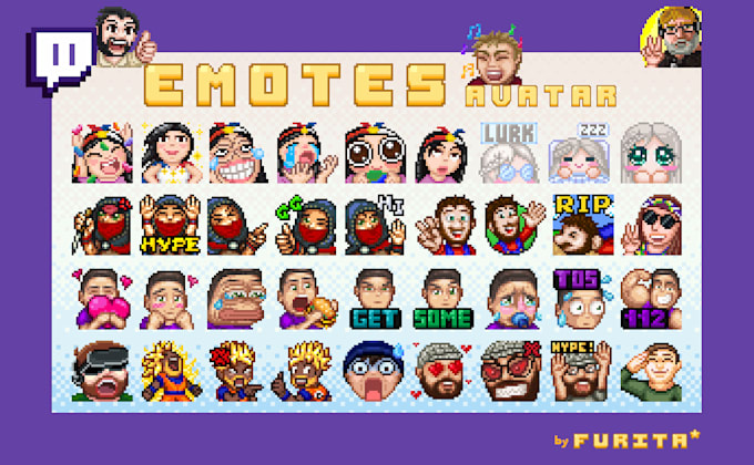 draw pixel art emotes for twitch, discord, or youtube