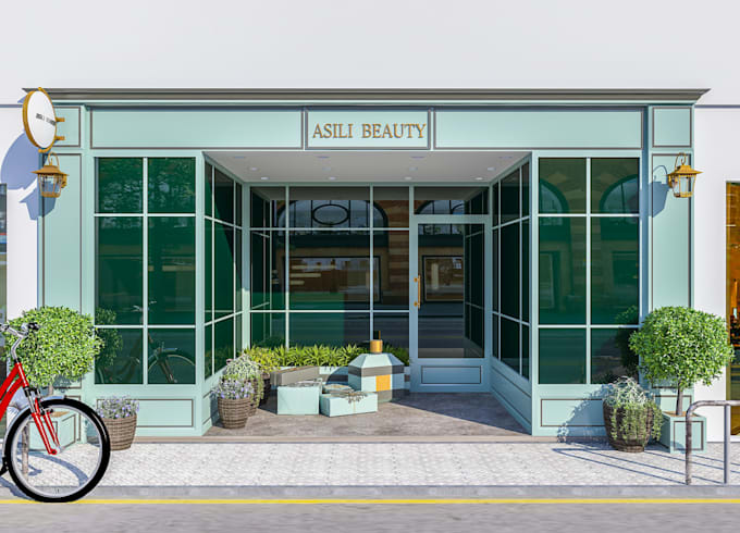 do a 3d facade design for your  comercial or retail store