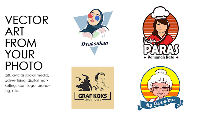 create awesome vector art potrait cartoon from your photo