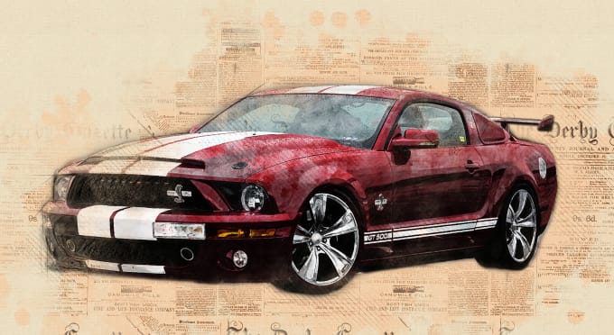 Make Your Custom Painting Drawing Sketch Of Your Car Motorcycle