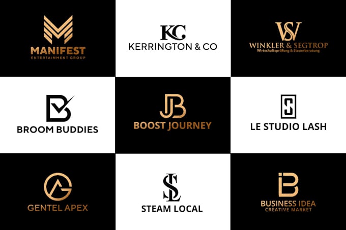 do 3 modern minimalist monogram logo design for your business