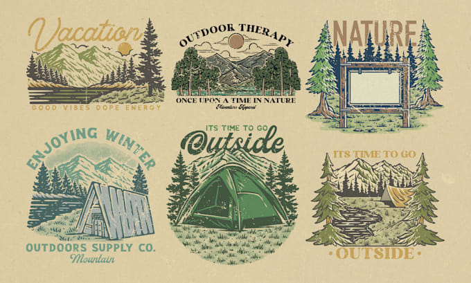 create illustrated vintage style for tshirt design