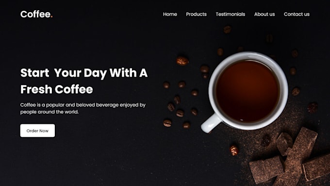 make a online ordering coffee shop website