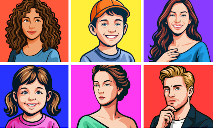 Create a custom vector portrait in 24 hours by Hervivaxzagia | Fiverr