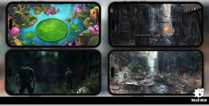 create game environment 2d and 3d for concept art