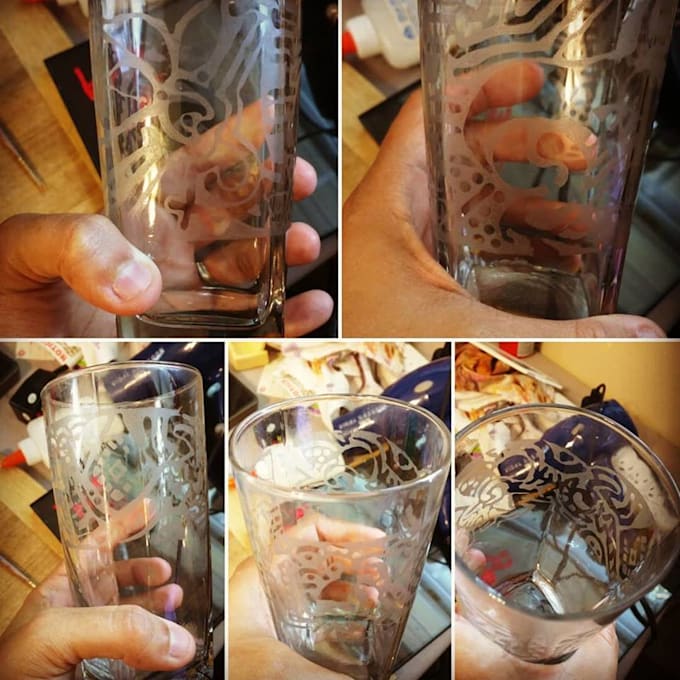 Create a custom etching on your choice of glassware by Cynthializardi