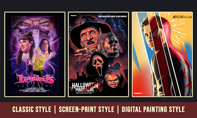 illustrated movie poster for indie films and festivals