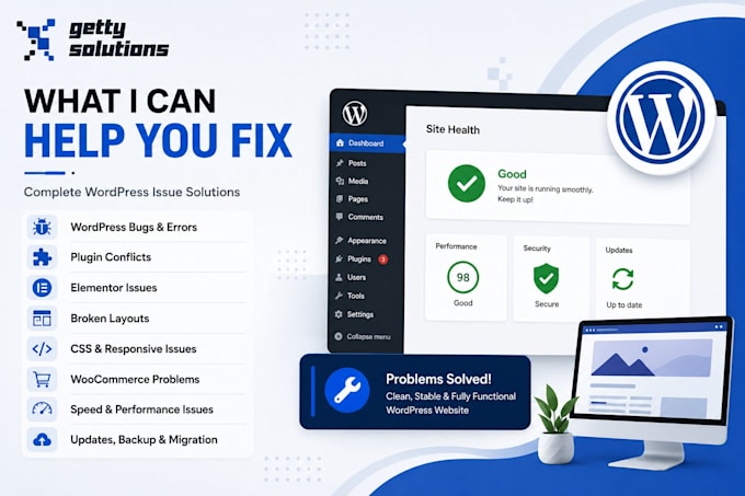 fix wordpress bugs, errors, and website issues