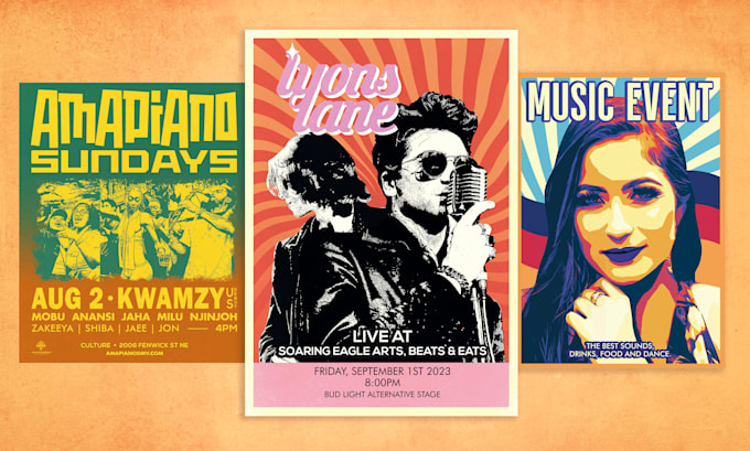 design an illustrated event poster or any poster, flyer