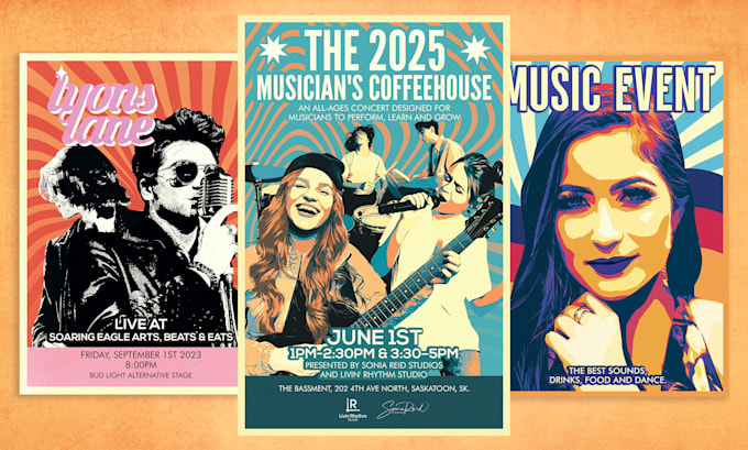 design an illustrated event poster or any poster, flyer