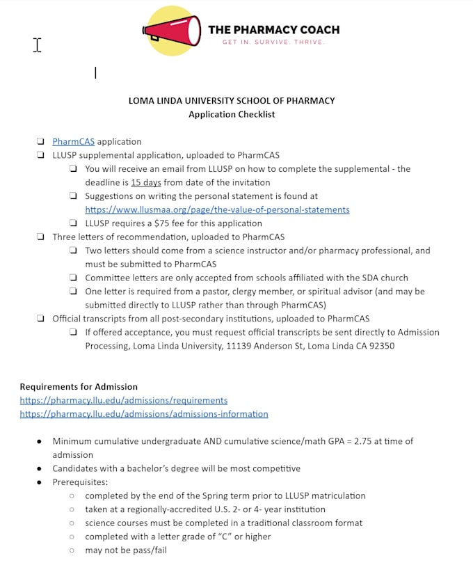 edit pharmacy school application essays