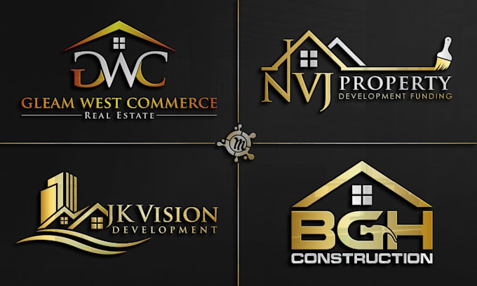 do unique real estate construction property and modern logo design