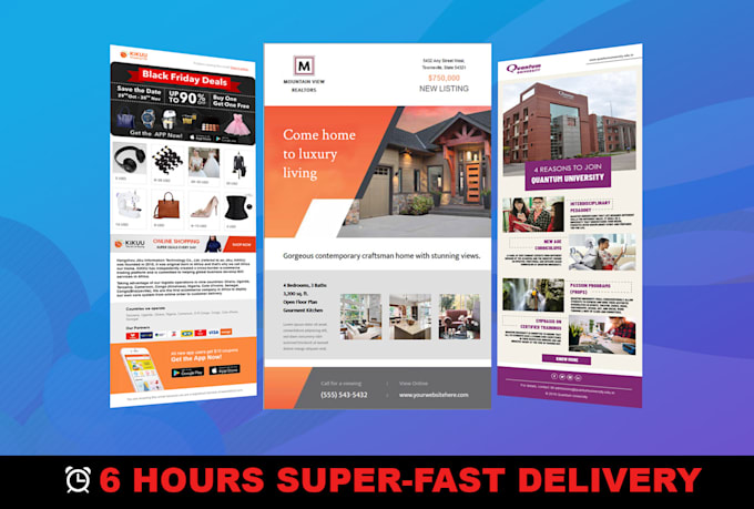 do responsive HTML email template within 6 hours